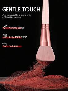 47pcs Makeup Brush Set, Powder Puff & Makeup Sponge Combo, All-In-One Facial Makeup Tool Kit For Daily Use - Baby Pink - View 2