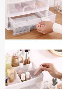 1 chiếc kệ đựng đồ nhiều tầng dạng ngăn kéo dung tích lớn, dùng để đựng dụng cụ trang điểm, đồ dùng làm móng, son môi và các vật dụng nhỏ hàng ngày khác, quà tặng ngày Valentine, quà tặng tựu trường, trang trí phòng. - trong suốt - Xem 6