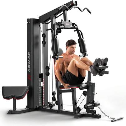 FEIERDUN Home Gym Equipment, 150LBS Weight Stack, Full Body Workout Machine With Pulley System For Strength Training