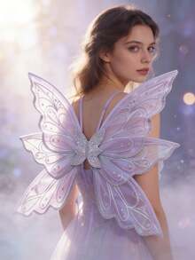 Large Shiny Transparent Fairy Wings For Adults, Butterfly Fairy Halloween Costume, Angel Wings - Multicolor - View 5