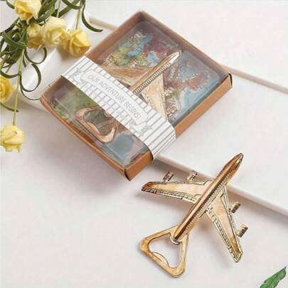 5pcs Aircraft-Shaped Bottle Opener, Creative Metal Wine Bottle Opener, Pilot Aviation-Themed Gift - Aircraft Decoration - Veteran Gift - Boxed Aircraft Beer Opener - Travel Gift, Decoration, Can Opener, Suitable For Outdoor Activities, Camping, Father's Day Gift