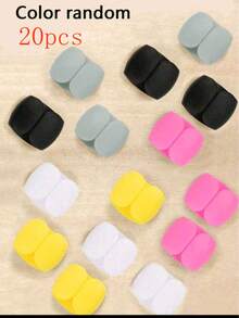 10 piezas/20 piezas Clips organizadores de cables de colores aleatorios, envoltorios decorativos para enrollar auriculares y cables de carga, dispositivo multifuncional para enrollar - Multicolor - Ver 12