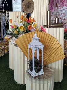 Elegant Foldable Wedding Column Decor, Paper Roman Column Decor, Suitable For Bride's Aisle And Birthday Party, Round Shape - L - View 4