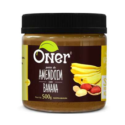  Pasta De Amendoim Com Banana Oner 450g - Zero açúcar E Vegana