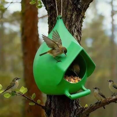 Đây là một máng ăn chim treo nhỏ gọn dành cho sân vườn. Thiết kế hình cầu giúp ngăn ngừa đọng nước, và các lỗ thoát nước ở đáy giúp máng nhẹ và dễ vệ sinh. Máng thích hợp cho các loài chim nhỏ như chim sẻ và chim ruồi. Có thể sử dụng ở sân vườn, rừng cây, dưới mái hiên và nhiều vị trí khác.