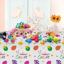 3 Pcs Easter Tableclot-Appy Easter Bun Table Cover Disable Plastic Rectangle Flower Colorful Eggs Table Clot  Sp Day Tab Rations And Party Supplies Frs 54 X 108 Inc - Easter - View 6