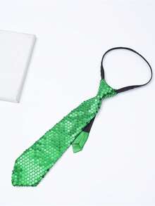 Sequin Drawstring Tie, Solid Color Minimalist Zipper Tie, Suitable For Gatherings, Performances, Parties - Multi-color Breathable, Colorfast and Wear-resistant - View 10