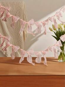 1 guirlande de 12 pièces de nœuds en tulle rose. Guirlande de banderoles de nœuds pour décoration, ruban de guirlande pour fête d'anniversaire, mariage, fiançailles, anniversaire, baby shower, enterrement de vie de jeune fille, fête des mères. Décoration de nœuds roses. - Multicolore - Voir 6