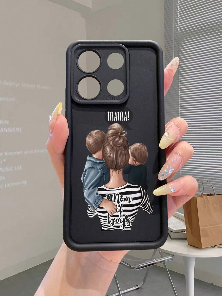 1个高端“妈妈抱着两个孩子”母亲节元素图案黑色加厚防震保护手机壳，兼容 17/17 Pro/17 Pro Max/17 Air/16/11/16 Pro/16 Plus/16 Pro Max/16e/15 Pro Max/13/14/12/11/7G/8P以及Galaxy S25/S25 Plus/S25 Ultra/A05/A05S/A06/A07/A16/A17/A56/A12/A23/A32/A52/A53/A14/S24/S24 Plus/S24 Ultra、S22/A52/A53/A54/A55/S23/S23 Plus/S23 Ultra/S22/S22 Plus。 - 黑色 - 查看 1