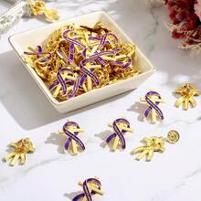 Misdary Funeral Favors For Guests Funeral Memorial Pin Cross Ribbons Forever In Our Hearts Lapel Brooch Pin For Religious Christian Celebration Of Life Mourning Remembrance Day - 紫色 + 25 - 查看 6