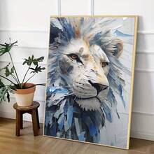 1pc 2D DIY Diamond Painting Creative 3D Lion Diamond Art, Living Room Bedroom Decor DIY Handmade Diamond Embroidery Painting, Animal Series Diamond Painting, Perfect For Holiday Gifts - View 5