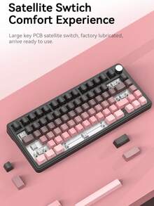 X85 机械键盘，RGB 背光，三模式无线（蓝牙/2.4G/有线），支持热插拔，侧印，可自定义背光游戏键盘 - 查看 7