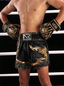 Anotherboxer Quần đùi MMA Muay Thai, quần đùi MMA cao cấp dành cho nam, quần đùi Jiu Jitsu, quần đùi thể thao tập luyện MMA, dụng cụ thi đấu. - màu đen - Xem 3