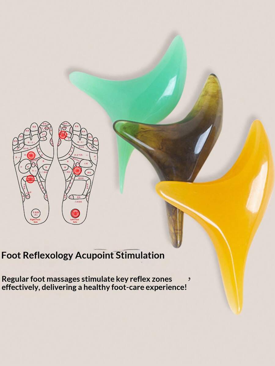1pc Foot Massage Tool Set, Triangle Massage Bird, Acupoint Massage Rod, Leg & Foot Massage Scraper, Acupoint Percussion Hammer, Gua Sha Tool - Multicolor - View 1