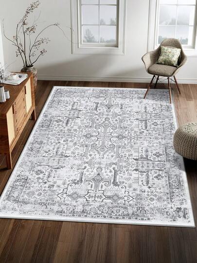 卧室仿羊毛地毯，波西米亚风格，客厅地毯，单件装家居装饰地毯，可水洗走廊地毯，厨房/浴室/餐厅家居装饰垫，蓬松简约，营造独特、精致、舒适的氛围