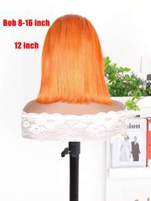 13x4 Glueless Straight Bob Wig Pre Cut Transparent Lace Front Human Blended Hair Wigs Pre Plucked Natural Hairline 180% Density Short Hair Wigs 6-16 Inch(Blended Wigs-A Mix Of Human Blended Hair And Synthetic)Wigs Human Blended Hair/Women's Human Blended Hair Wig/Human Blended Hair Lace Front Wigs/Wigs Glueless/Bleached Knots/Pre Plucked/Lace Wig/Upgrade Your Look/Confidence Boost/Perfect Gift - S350 - View 3