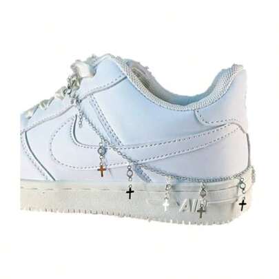 2PCS Hollow Star Pendant Titanium Steel Shoe Chain  Hip Hop Punk Studded DIY Shoe Accessory For  Boots Cool Party Decoration