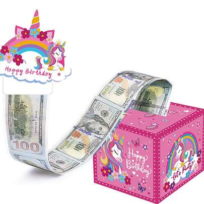 Pink Unicorn Money Box, Birthday Surprise Cash Gift, Party Decoration