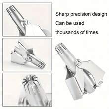 Máy tỉa lông mũi bằng thép không gỉ, máy tỉa lông chính xác cầm tay dành cho nam giới, thiết kế lưỡi xoay không gây đau, máy tỉa lông mũi và tai cầm tay, máy tỉa lông mũi nhọn bằng thép không gỉ. - Xem 5