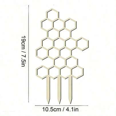 4件套蜂窝状植物支架，适用于常春藤和藤蔓植物，木制花园支撑架，广受好评