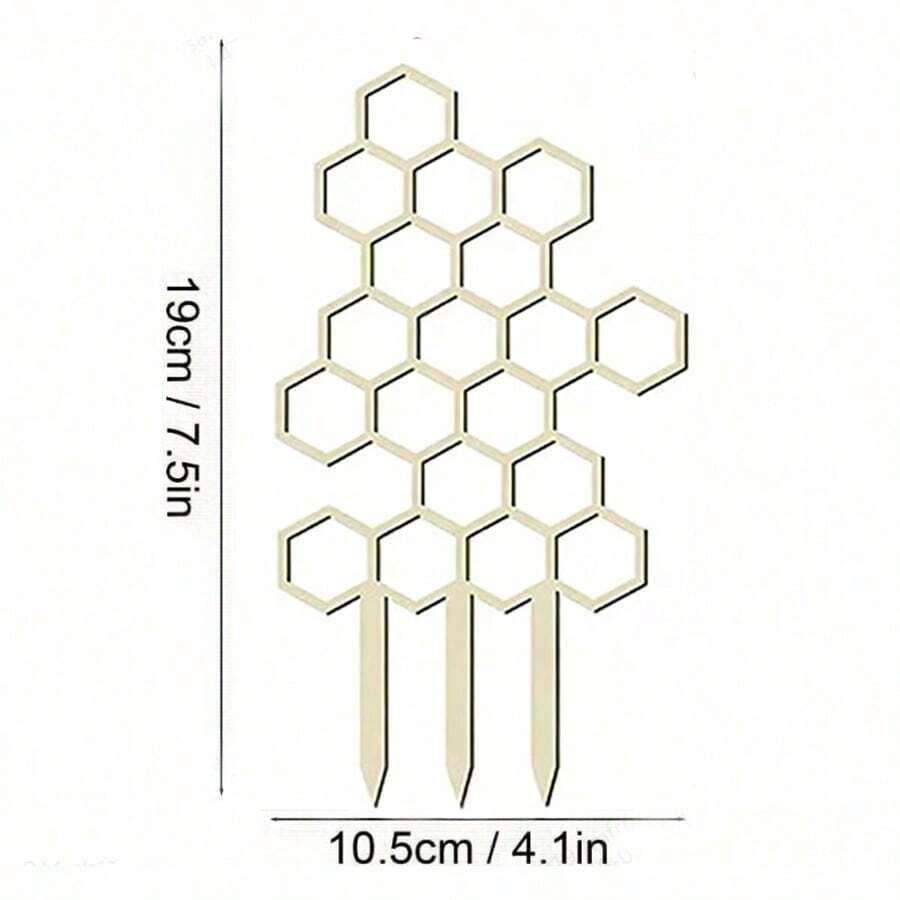 4pcs Honeycomb Plant Trellis, Suitable For Ivy And Vines, Wooden Garden Support Rack, Well-Received - A - View 1