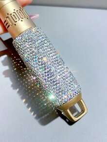 1pc Luxury Sparkling Rhinestone Massage Air Cushion Hair Brush, Straightening & Curling, Portable Home Use, Creative Holiday Gift - Silver - View 6