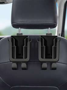 1/2/3/4/5件多功能汽車座椅背收納袋，車內儲物架附杯架、手機架與掛鉤，耐用易清潔材質，適用多款車型，實用車內收納整理袋，讓車內保持整潔 - 黑色 - 查看 11