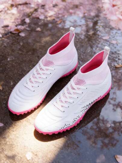 1双男士专业长钉训练鞋，足球鞋，高帮户外团队比赛运动鞋，成人学生青少年加大码，耐用TF短钉，系带人造草坪训练鞋，PU皮革男女通用足球鞋