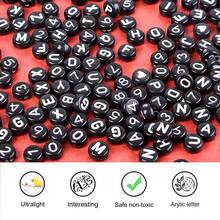 1000pcs 26 Pcs English Alphabet Bracelet Jewelry Making Kit, With Elastic String - Black Letter Set - View 4