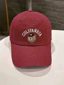 1顶可爱字母熊刺绣100%纯棉棒球帽，适合春夏外出佩戴 - 彩色 - 查看 14