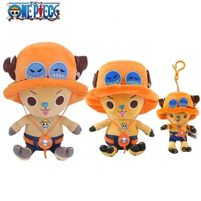  3 estilos de muñecos de peluche genuinos de Portgas.D. Ace, Chopper y el Rey Pirata de One Piece. Figuras de anime kawaii de peluche suave y lindo como colgante, juguetes de colección de muñecos de peluche de 14-30cm/5.51-11.8 pulgadas para regalos de niños