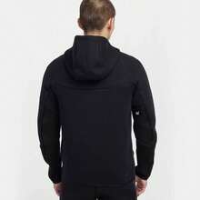 Nike Unisex Tech-Inspired Zip Hoodie & Jogger, Slim Fit Tapered Tracksuit With Cozy Lining, No Shrinkage, Effortless Streetwear Graphic Outerwear For Men & Women Set - Black Full-Zip Hoodie1 - 查看 6