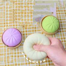 1/4pcs Daily Stress Relief Toys, Colorful Dumpling Squeeze Balls, Sensory Noodle Squeeze Toys, Elastic Desktop Squeeze Toys, Comes With Steamer, Ideal For Games And Party Gifts - View 3