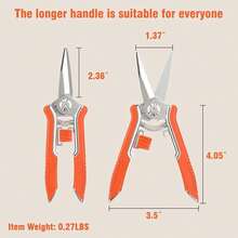 Pruning Shears With Zinc Alloy Handle, 6.5 Inch Garden Shears With Thicker Steel Blade, Comfort Rubber Grip, Safety Lock, Heavy-Duty Hand Pruner Plants In Grow Tents And Hydroponics - QT-FC - Xem 3