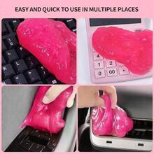 1 Pack Pink Car Cleaning Gel, Cute Car Accessories For Women Interior, Car Detailing Kit For Vents, Dust Cleaning Slime, Keyboard Cleaner Putty, Car Essentials For New Car, 5.6oz - Pink - 查看 6