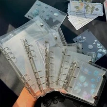 1件裝可攜式透明活頁夾 A5/A6/A7/A8/M5尺寸 貼紙筆記本 計劃本 相片收納袋 剪貼簿 預算規劃本 便條本 辦公用品 學生用品 - 多款 - 查看 10