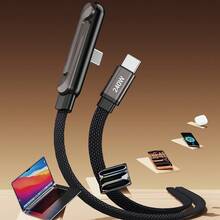 360°可调节金属支架隐形充电线，Type-C 转 Type-C，240W PD 快充，兼容所有智能手机 - 查看 7