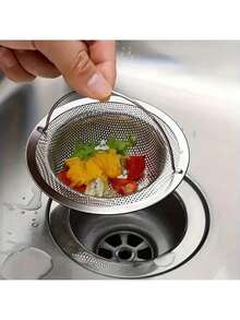 1/2 piezas Colador de acero inoxidable para fregadero de cocina, atrapador de desechos y cabello, mantiene el lavabo y la bañera sin obstrucciones - Ver 8