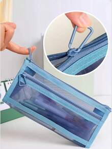 1 大容量学生文具简约优雅考试铅笔盒，带透明网状内衬，简约学生文具包，适合大学入学考试、学习办公用品、学校用品和返校季。 - 多色 - 查看 6