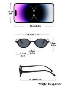 1 Pair Women's Round Small Frame PC Material Rivet Contrast Color Retro Personalized Sculpting Fashion Fashion Glasses, Suitable For Runway Shows And Gatherings - Multicolor - View 5