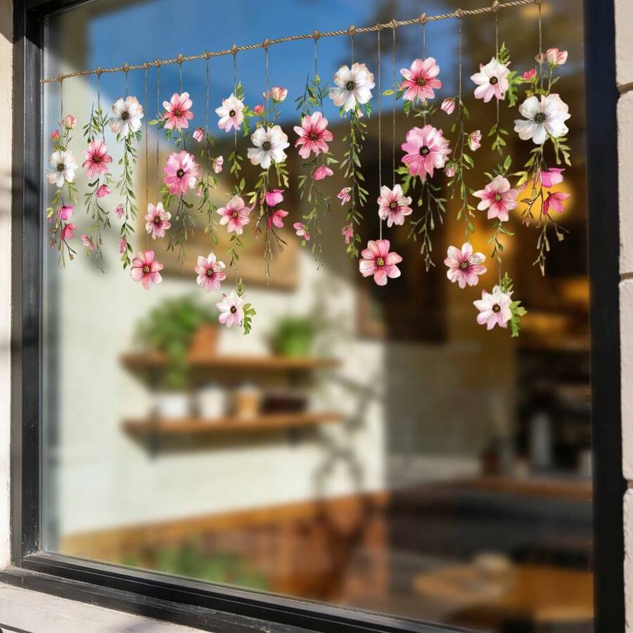 1/4pcs Set Sunflower & Tulip Flower Window Stickers, Suitable For Cafe, Bedroom, Living Room And Home Decor, Perfect Gift To Create Spring/Summer Ambiance