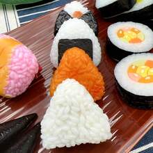 Realistic Salmon Sushi Rice Ball Nori Food Model, Japanese Restaurant Decor & Photography Prop - Multicolor - View 5
