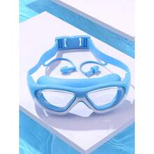 Extra-Large, Anti-Fog And Waterproof Silicone Swimming Goggles With Earplugs, Suitable For Swimming Training And Leisure, Holiday Gift - A - View 2