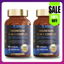 Selling Fast! 12-In-1 Magnesium Complex 700mgSupplement With Glycinate Citrate Malate. Women's Health. - 1 Bottle - View 5