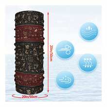 Polyester Scarf Featuring Ancient Egyptian Hieroglyphs, Suitable For Neck And Face Covering - Multicolor - View 3