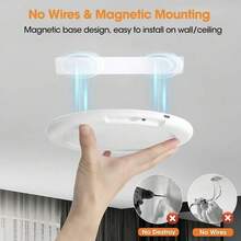Wireless Closet Light With Motion Sensor, Rechargeable Ceiling Light, Wireless Motion-Activated Ceiling Light, Night Light, For Indoor Use, No Wiring Required, Battery-Powered LED Lights With Remote Control, Suitable For Bedroom, Living Room, Bathroom, Home, And Kitchen Decorative Lighting; Battery-Powered Ceiling Lights - Multicolor - View 7