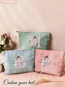 可定制化妆包、个性化手拿包、定制字母姓名Logo收纳袋，可根据您的独特设计进行定制，轻便拉链化妆包、零钱包、铅笔盒，适合购物、约会、度假、旅行、节日、派对，或作为情人节礼物送给女友，也是圣诞节的理想礼物。 - 彩色 - 查看 5