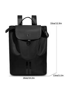 防水休闲双肩包 | 时尚笔记本电脑背包，适合工作和旅行 - 黑色 - 查看 2