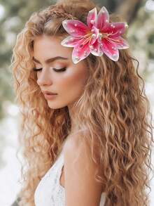 1 chiếc kẹp tóc hình hoa trà kiểu Bohemian Hawaii, thích hợp cho kỳ nghỉ, bãi biển, trang phục dự tiệc, kẹp càng cua, kẹp tóc cài đầu, phụ kiện tóc cho nữ, phụ kiện đội đầu. - Nhiều màu - Xem 16