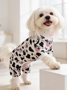 Polyester Cute Denim Cartoon Print Pet Apparel, Suitable For Small Poodle And Bichon Frise To Wear Indoors And Outdoors (Not Suitable For Large Dogs) - Multicolor - View 3